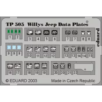 Eduard - Willys Jeep Data plates