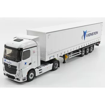   Eligor - MERCEDES BENZ ACTROS 2 1845 TRUCK VIGNERON TRANSPORTS TELONATO 2018 WHITE