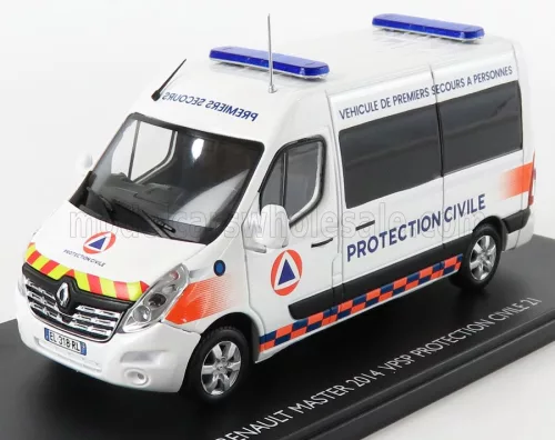 Eligor - RENAULT MASTER VAN AMBULANCE PROTECTION CIVILE VEHICULE DE PREMIERS SECOURS A PERSONNE VPSP 2014 WHITE ORANGE BLUE
