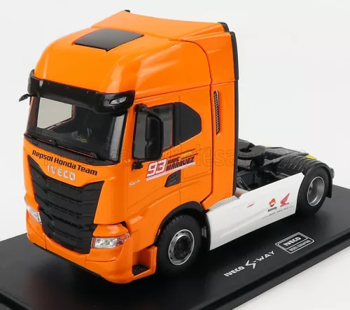 Eligor - IVECO FIAT S-WAY TRACTOR TRUCK 2-ASSI TEAM HONDA HRC N 93 MARC MARQUEZ 2019 ORANGE