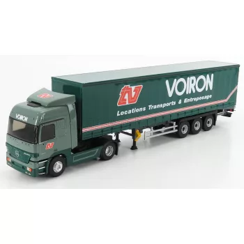   Eligor - MERCEDES BENZ ACTROS 1844 TRUCK TELONATO VOIRON TRANSPORTS 2008 2 TONE GREEN