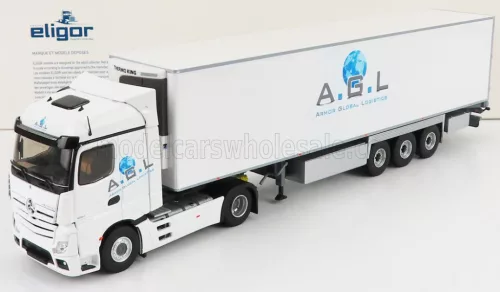 Eligor - MERCEDES BENZ ACTROS 5 1851 TRUCK SEMI-FRIGO ARMOR GLOBAL LOGISTICS TRANSPORTS 2018 WHITE