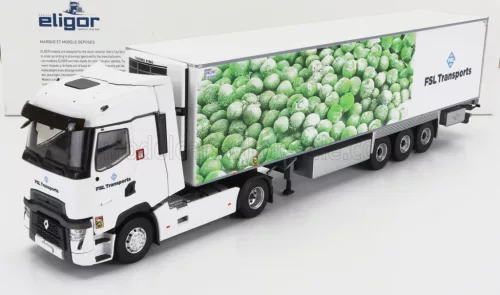 Eligor - RENAULT T-LINE HIGH TRUCK SEMI-FRIGO FSL TRANSPORTS 2021 WHITE GREEN