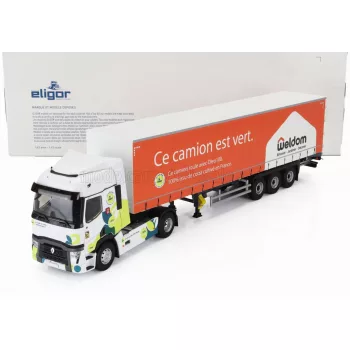   Eligor - RENAULT T-LINE TRUCK TELONATO WELDOM TRANSPORTS 2023 WHITE ORANGE