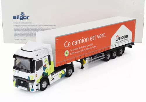 Eligor - RENAULT T-LINE TRUCK TELONATO WELDOM TRANSPORTS 2023 WHITE ORANGE