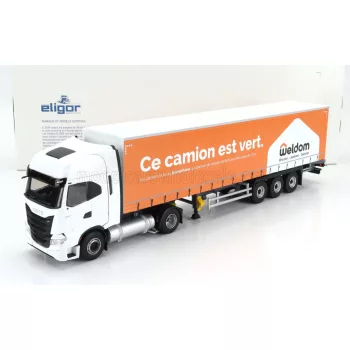   Eligor - IVECO FIAT S-WAY NP TRUCK TELONATO WELDOM TRANSPORTS 2021 WHITE ORANGE