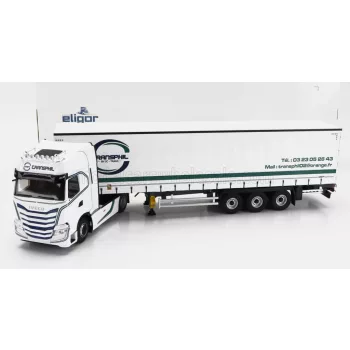   Eligor - IVECO FIAT S-WAY 510 TRUCK TELONATO TRANSPHIL TRANSPORTS 2021 WHITE GREEN