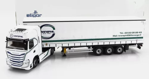 Eligor - IVECO FIAT S-WAY 510 TRUCK TELONATO TRANSPHIL TRANSPORTS 2021 WHITE GREEN