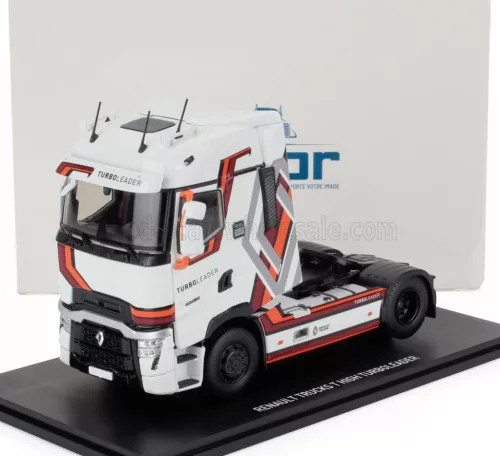 Eligor - RENAULT T-LINE HIGH TURBO LEADER TRACTOR TRUCK 2-ASSI 2021 WHITE BROWN ORANGE GREY