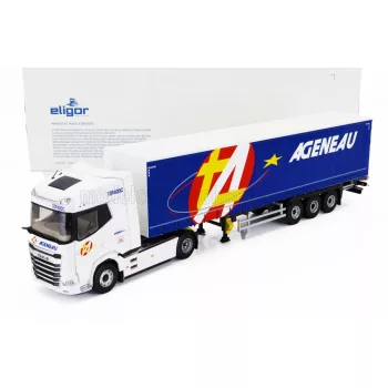   Eligor - DAF XG TRUCK TELONATO AGENEAU TRANSPORTS 2021 WHITE BLUE