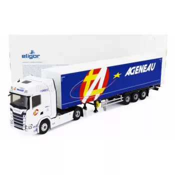   Eligor - SCANIA S500 TRUCK SEMI-FRIGO AGENEAU TRANSPORTS 2020 WHITE BLUE