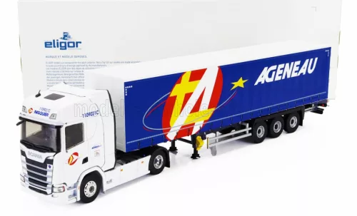 Eligor - SCANIA S500 TRUCK SEMI-FRIGO AGENEAU TRANSPORTS 2020 WHITE BLUE