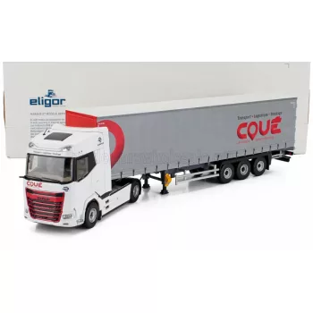   Eligor - DAF XG TRUCK TELONATO COUE TRANSPORTS 2021 WHITE RED GREY