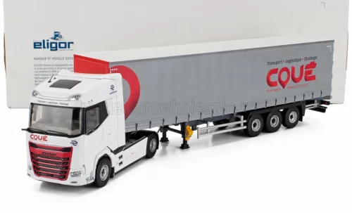 Eligor - DAF XG TRUCK TELONATO COUE TRANSPORTS 2021 WHITE RED GREY