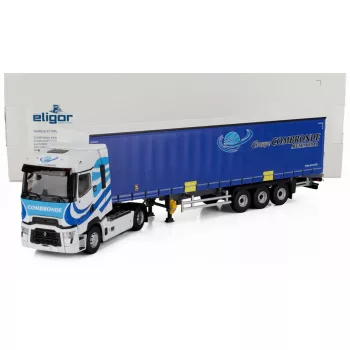   Eligor - RENAULT T-HIGH TRUCK TELONATO COMBRONDE TRANSPORTS 2023 WHITE BLUE