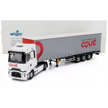   Eligor - RENAULT T-HIGH TRUCK TELONATO COUE TRANSPORTS 2023 WHITE GREY