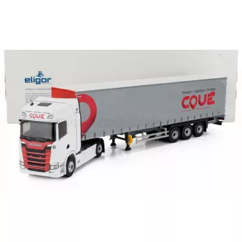   Eligor - SCANIA S500 TRUCK TELONATO COUE TRANSPORTS 2021 WHITE RED GREY