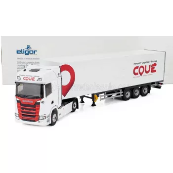   Eligor - SCANIA S500 TRUCK CASSONATO COUE TRANSPORTS 2021 WHITE RED