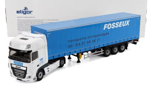 Eligor - DAF XF EURO 6 TRUCK TELONATO FOSSEUX TRANSPORTS 2012 WHITE BLUE