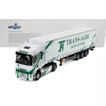   Eligor - RENAULT T-LINE HIGH TRUCK TELONATO TRANS-AGRI TRANSPORTS 2023 WHITE GREEN