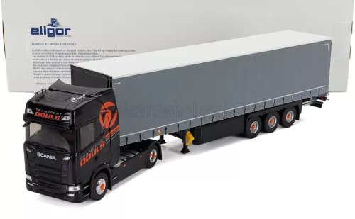Eligor - SCANIA S500 TRUCK TELONATO DOULS TRANSPORTS 2021 BLACK GREY