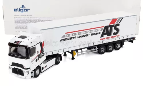 Eligor - RENAULT T-LINE HIGH TRUCK TELONATO ATS TRANSPORTS 2023 WHITE