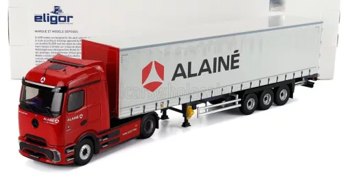 Eligor - MERCEDES BENZ E-ACTROS 600 TRUCK TELONATO ALAINE TRANSPORTS 2025 RED GREY