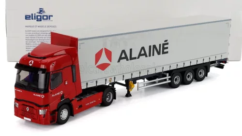 Eligor - RENAULT T480 TRUCK TELONATO ALAINE TRANSPORTS 2021 RED GREY