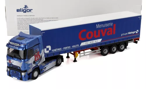 Eligor - RENAULT T-LINE HIGH TRUCK ROUTE 66 TELONATO COUVAL TRANSPORTS 2023 BLUE MET