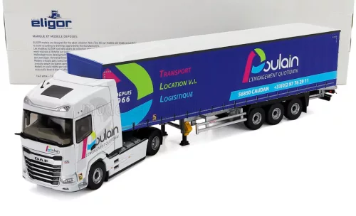 Eligor - DAF XG TRUCK TELONATO POULAIN TRANSPORTS 2021 WHITE BLUE