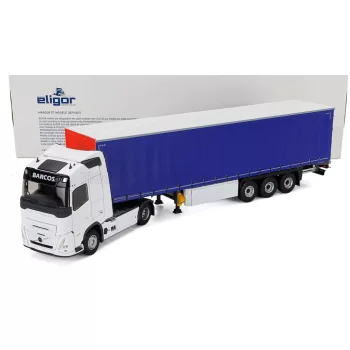   Eligor - VOLVO FH AERO TRUCK TELONATO BARCOS TRANSPORTS 2024 WHITE BLUE
