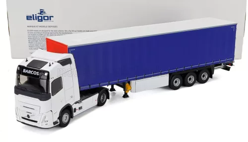 Eligor - VOLVO FH AERO TRUCK TELONATO BARCOS TRANSPORTS 2024 WHITE BLUE