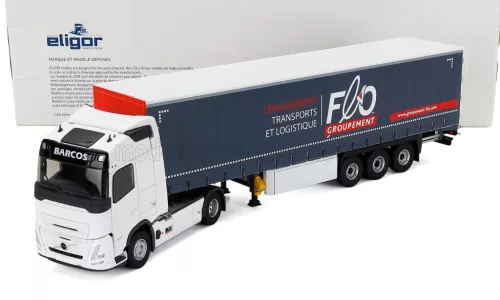 Eligor - VOLVO FH AERO TRUCK TELONATO BARCOS TRANSPORTS 2024 WHITE BLUE