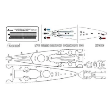 Flyhawk - German Battleship Scharnhorst 1943 Wooden Deck
