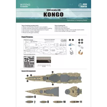Flyhawk - IJN Battleship Kongo Wood Deck