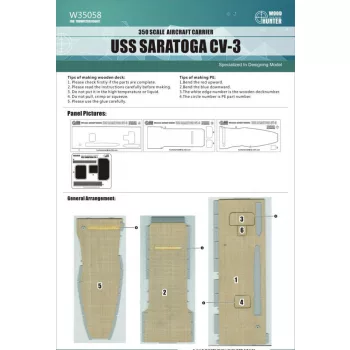 Flyhawk - Aircraft Carrier USS Saratoga CV-3 Wood Deck