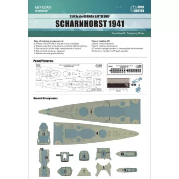 Flyhawk - German Battleship Scharnhorst 1941 Wood Deck