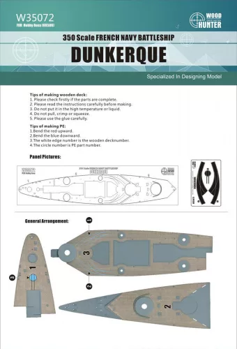 Flyhawk - French Battleship Dunkerque Wood Deck