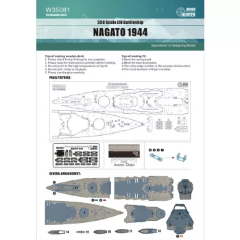 Flyhawk - IJN Battleship Nagato 1944 Wood Deck