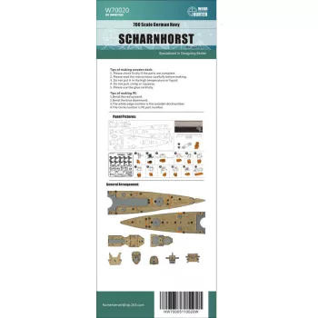 Flyhawk - WWII German Battlecruiser Scharnhorst Wood Deck