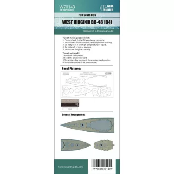 Flyhawk - USS West Virgina BB-48 1941 Wood Deck