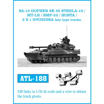   Friulmodel - SA-13 GOPHER 9K 35 STRELA 10 / MT-LB / BMP23 / HOSTA / 2 S 1 GVODZIKA late type tracks.