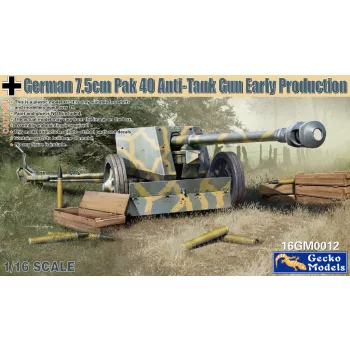   Gecko Models - 1/16 German 7.5cm Pak 40 Anti-Tank Gun Early Production - Gecko
