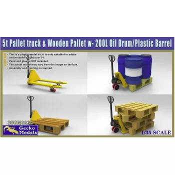   Gecko Models - 5t Pallet truck&Wooden Pallet w/200L Oil Drum Pl.