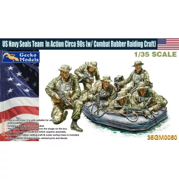   Gecko Models - 1/35 US Navy Seals Team In Action Circa 90s w/ Combat Rubber Raiding Craft - Gecko