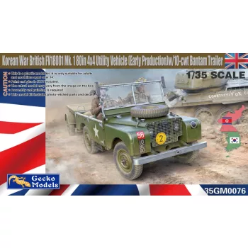   Gecko Models - 1/35 Korean War British FV18001 Mk. 1 80in 4x4 Utility Vehicle (Early Production) w/trailer - Gecko