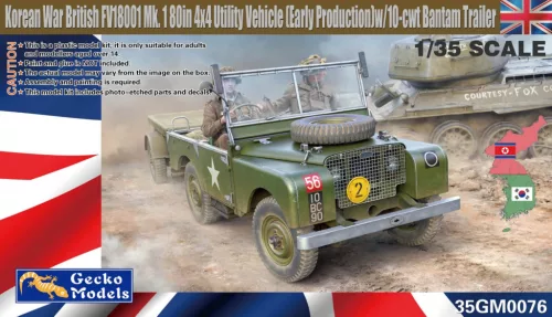 Gecko Models - 1/35 Korean War British FV18001 Mk. 1 80in 4x4 Utility Vehicle (Early Production) w/trailer - Gecko