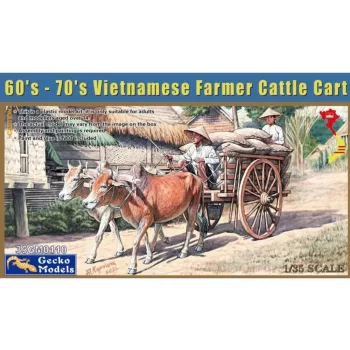   Gecko Models - 60's-70's Vietnamese Farmer Cattle Cart Set