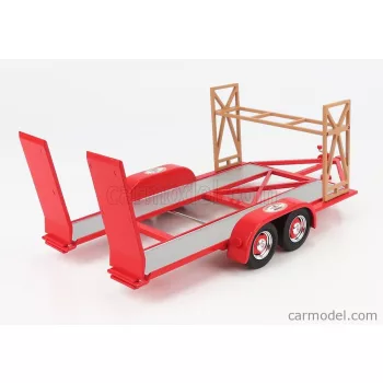  Gmp - Accessories Carrello Trasporto Auto 2-Assi - Car Transporter Trailer The Busted Knuckle Garage Red Silver