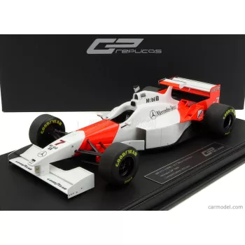   Gp-Replicas - Mclaren F1 Mp4/11 3.0L V10 Team Mercedes Central Wing N 7 6Th Monaco Gp 1996 Mika Hakkinen - Con Vetrina - With Showcase Red White